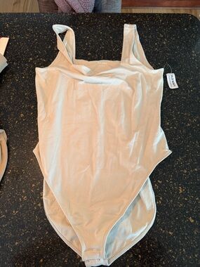 Old Navy Neutral Beige Square Neck Bodysuit